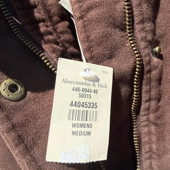 Abercrombie & Fitch Vintage Military-Style Utility Jacket Brown Women’s M New - Picture 4 of 13